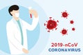 Doctor Versus Corona Virus Vector Illustration