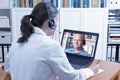 Doctor video call male patient Royalty Free Stock Photo