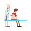 Doctor visit in clinic icon