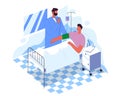 Doctor visiting patient vector illustration concept