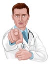 Doctor Wants or Needs You Pointing Medical Concept
