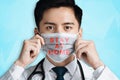 Doctor wear medical mask and showing stay home concepts