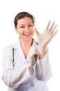 Doctor Wear rubber gloves