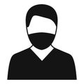 Doctor wearing medical mask simple icon silhouette style Royalty Free Stock Photo