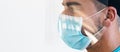 Doctor wearing ppe face surgical mask and visor fighting against corona virus outbreak