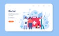 Doctor web banner or landing page. Therapist examine a patient. Royalty Free Stock Photo