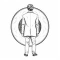 Monochromatic Doctor Character Drawing With Forced Perspective