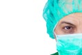 Doctor wiith surgical mask and cap