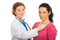 Doctor woman checkup patient woman Royalty Free Stock Photo