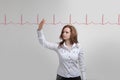 Doctor woman drawing cardiogram Royalty Free Stock Photo