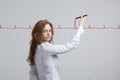 Doctor woman drawing cardiogram Royalty Free Stock Photo