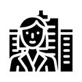 Doctor woman job glyph icon vector illustration Royalty Free Stock Photo