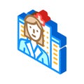 Doctor woman job isometric icon vector illustration Royalty Free Stock Photo