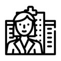 Doctor woman job line icon vector illustration Royalty Free Stock Photo