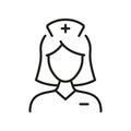 Doctor Woman Line Icon. Hospital Female Staff Linear Pictogram. Female Medical Specialist Outline Icon. Healthcare