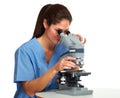 Doctor woman with microscope