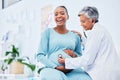 Doctor, woman portrait and heart rate pregnancy in a hospital with mama and baby care. Wellness, abdomen and pregnant