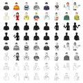 Doctor, worker, military, artist and other types of profession.Profession set collection icons in cartoon style vector Royalty Free Stock Photo