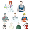 Doctor, worker, military, artist and other types of profession.Profession set collection icons in cartoon style vector Royalty Free Stock Photo