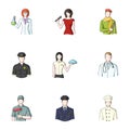 Doctor, worker, military, artist and other types of profession. Profession set collection icons in cartoon style vector Royalty Free Stock Photo