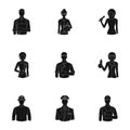 Doctor, worker, military, artist and other types of profession.Profession set collection Royalty Free Stock Photo