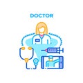 Doctor Worker Vector Concept Color Illustration