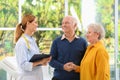 Doctor working with elderly patients