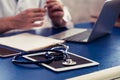 Doctor working in hospital office Royalty Free Stock Photo