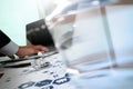 Doctor working with laptop computer in medical workspace office Royalty Free Stock Photo