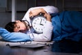 The Doctor Working Night Shift In Hospital After Long Hours