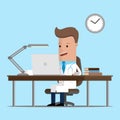 Doctor workplace with office things, equipment, objects.Vector illustration Royalty Free Stock Photo