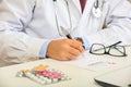 Doctor writing a perscription Royalty Free Stock Photo