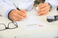 Doctor writing a perscription Royalty Free Stock Photo