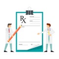 Doctor writing prescription. Rx prescription form. Royalty Free Stock Photo
