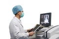 Doctor and x-ray computer Royalty Free Stock Photo