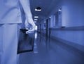 Doctor with x-ray image in the empty hallway Royalty Free Stock Photo