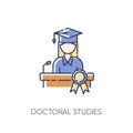 Doctoral studies RGB color icon