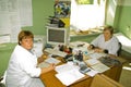 Doctors on admission to a rural clinic in Kaluga region in Russia.