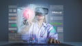 Doctors are analyzing infected lungs through virtual reality technology.   High-tech simulations transport physician into Royalty Free Stock Photo