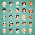 Doctors Cartoon Characters Icons Set