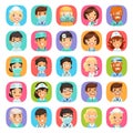 Doctors Cartoon Characters Icons Set