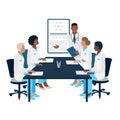 Team of doctors confer, study, hold a conference, training or cosilium Royalty Free Stock Photo