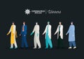 Doctors cook and businessman with uniforms and masks vector design
