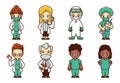 doctors cute cartoon vector illustration design