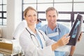 Doctors examining an x-ray in hospital Royalty Free Stock Photo