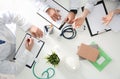 Doctors having meeting at table in office Royalty Free Stock Photo