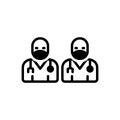 Black solid icon for Doctors, healthcare and professional