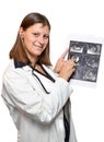Doctors looking at echography Royalty Free Stock Photo