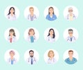 Doctors Male and Female Avatar Set Royalty Free Stock Photo