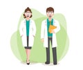 Doctors male and female characters set, professional doctors, Vector illustration of doctors